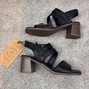 New! Frye & Co. Women's Black Block Heel Sandals size 10